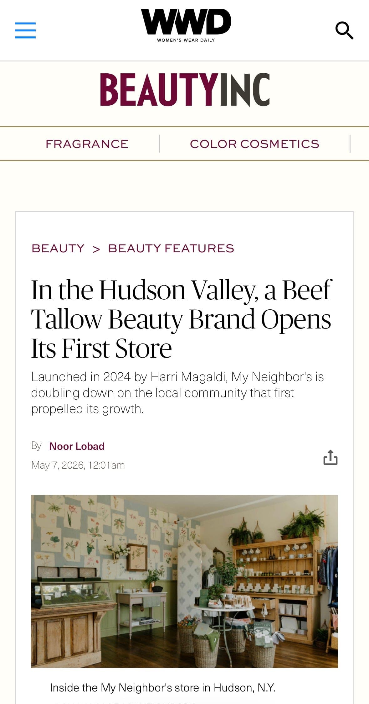Mention in WWD