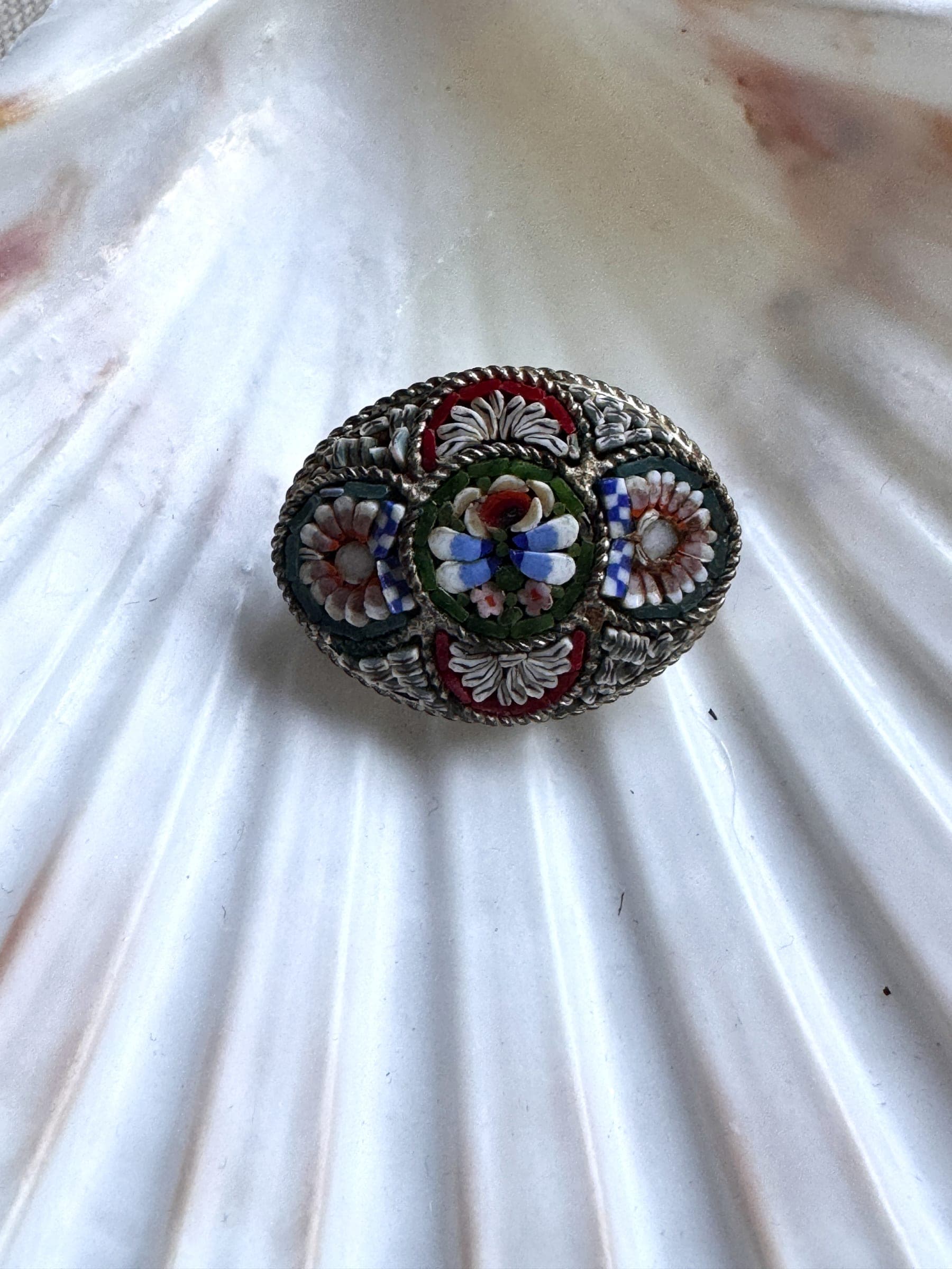 Antique Italian Micro-Mosaic Brooch / Charm
